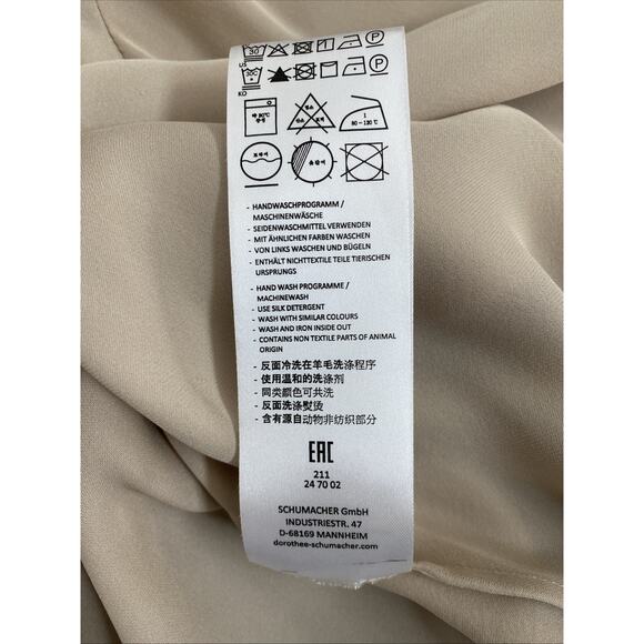 Dorothee Schumacher Twist Blouse Top Long Sleeve Silk Button Tie Button 4 L - Picture 9 of 9